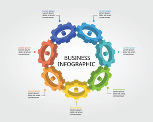 cog element for system template for infographic for presentation for 7 element