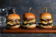 © Michael Marquand - gourmet beef sliders with cheese and caramelized onions