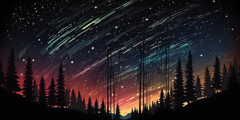 Wall Mural - background with stars created using ai generative technology