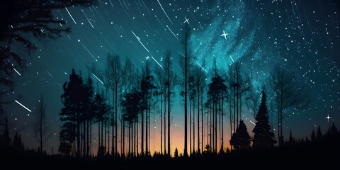 Wall Mural - background with stars created using ai generative technology
