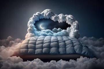 Wall Mural - cloud on bed created using ai generative technology