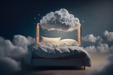 Wall Mural - cloud on bed created using ai generative technology