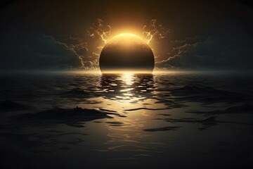 Wall Mural - sunset over the sea created using ai generative technology