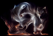 Beautiful imaginary smoky wolf 8k 
