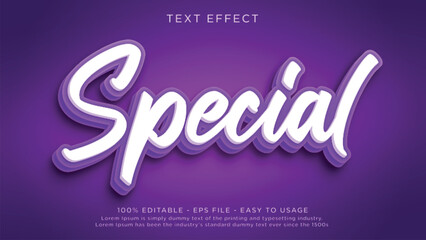 Wall Mural - Editable text effect, special text effect with purple theme