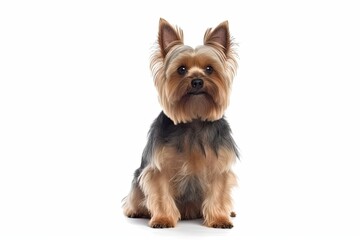 Silky Terrier dog isolated on white background. Generative AI