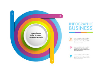 Wall Mural - business minimal infographic template for project planning 3 ways. modern design could apply data ti