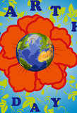Fototapeta  - composition for earth day with flower and planet earth