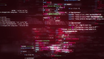 Programming code background loop. Perfect for software development presentations, tech-focused projects, or as a dynamic wallpaper, this animation showcases the intricacies of computer languages