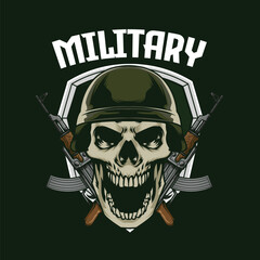 Wall Mural - Vector illustration of military skull with premium quality stock vector