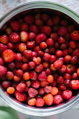 Wall Mural - Strawberry berry background close-up