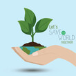 © mcjoey - Happy Earth Day. Ecology concept, Vector eco illustration for social poster, banner, or card on the theme of saving the planet. Make earth day every day