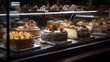© AI BLONDY - Desserts in bakery case, generative ai