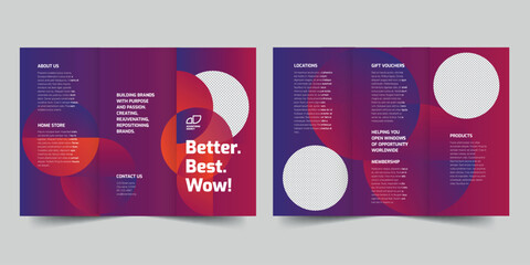 Wall Mural - Advertising Agency  trifold brochure template. A clean, modern, and high-quality design tri fold brochure vector design. Editable and customize template brochure