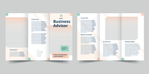 Wall Mural - Business Advisor trifold brochure template. A clean, modern, and high-quality design tri fold brochure vector design. Editable and customize template brochure