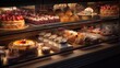 © AI BLONDY - Desserts in bakery case, generative ai