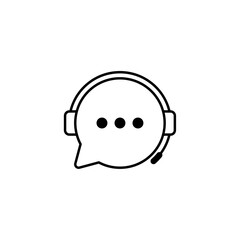 Canvas Print - Isolated Vector Speech Bubble With Headphones Support Icon