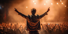Rockstar Steht Auf Der Bühne Bei Einem Konzert Vor Seinen Fans - Generative Ai