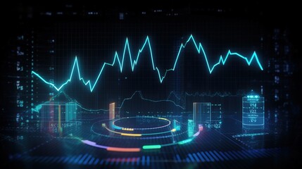 modern infographic template with statistics graphs and financial charts. Chart template and chart graph, graphic information visualization
