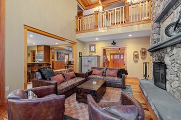 Poster - Living room of a contemporary rustic home in the mountains