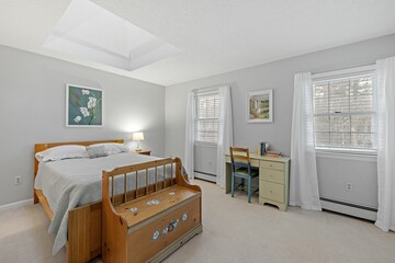 Poster - Beautiful view of a modern bedroom interior of a ranch house