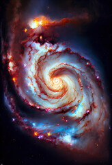 Wall Mural - spiral galaxy in space - by generative ai