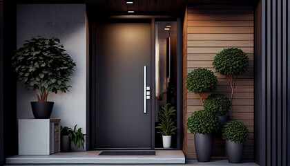 Modern front door, neat and elegant