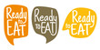 Ready-to-Eat - badges set for precooked food