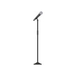 Microphone with stand icon. Vector illustration.	