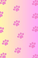 Paw Prints On Pink Background. Vector Illustration EPS10