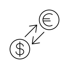 Wall Mural - Currency exchange icon. Isolated Cash flow sign. Vector illustration. Money exchange icon