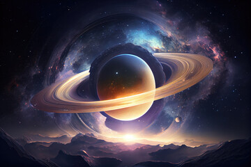 Wall Mural - saturn. generative ai.