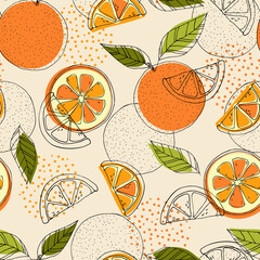 Wall Mural - Orange abstract pattern. Vector seamless texture.