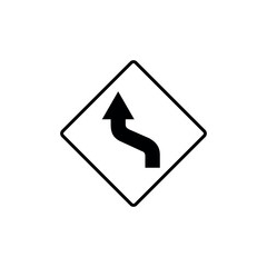 Wall Mural - Black and White Color Traffic Sign Street Sign Icon Vector Template