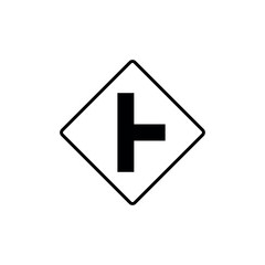 Wall Mural - Black and White Color Traffic Sign Street Sign Icon Vector Template