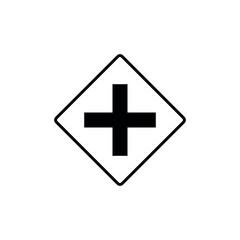 Wall Mural - Black and White Color Traffic Sign Street Sign Icon Vector Template