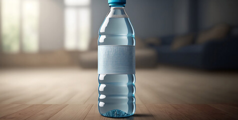 bottle of mineral water as mockup (created with Generative AI)