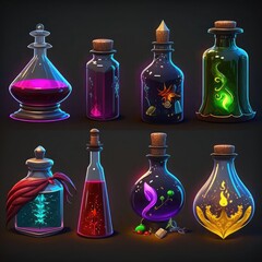 life potion bottle video game ai generated