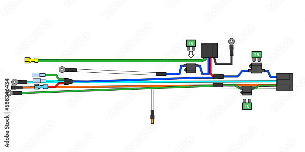 Basic Electrical Assembly Electric scheme. Assembly diagram. Vector image. Stock Vector | Adobe Stock