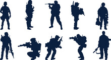 Army Soldier Silhouette  Set Of People Silhouettes