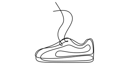 Wall Mural - Shoe one line drawing continuous hand drawn