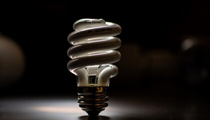 Canvas Print - Efficient lightbulb glows bright, sparks new ideas generated by AI