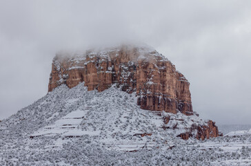 Poster - Scenic Snow Covered Landscape of Sedona Arizona in Winter