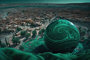 Malachite fantasy world created with Generative AI 