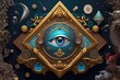 Ornate illuminati eye created with Generative AI 