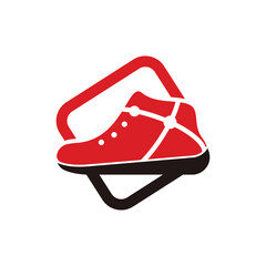 Canvas Print - Icon shoe logo concept vector sneaker template