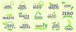 © top dog - Zero waste badge collection. Green zero waste logo. Zero waste symbol collection