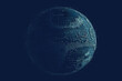 © ADDICTIVE STOCK - ASCII Art style Illustration of planet over blue background. Generative AI