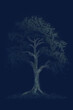 © ADDICTIVE STOCK - ASCII Art style Illustration of tree over blue background. Generative AI