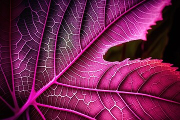 Wall Mural - Pink macro closeup detail of a leaf Generative AI